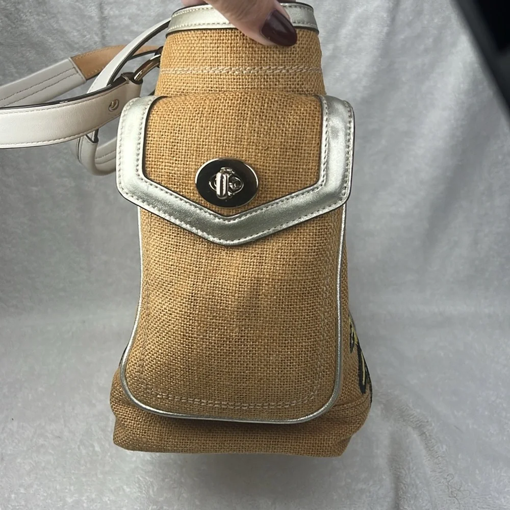 Coach 2005 Vintage Tan Floral Embroidered Tote - Picture 4 of 14